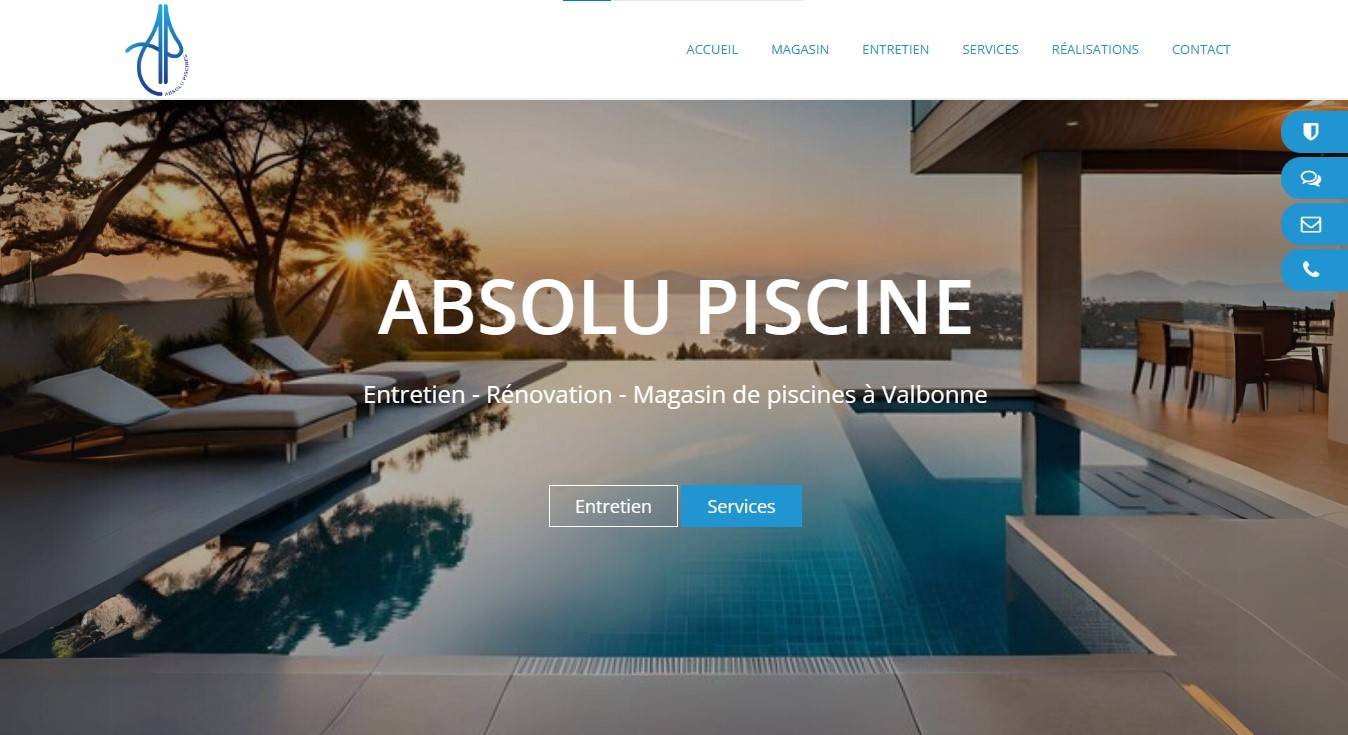 Création site internet Toulon Marseille Nice Absolu Piscine