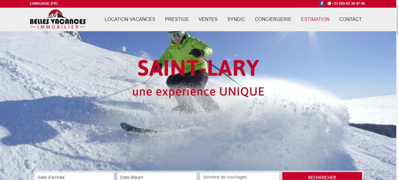 Referencement site immobilier - Belles vacances