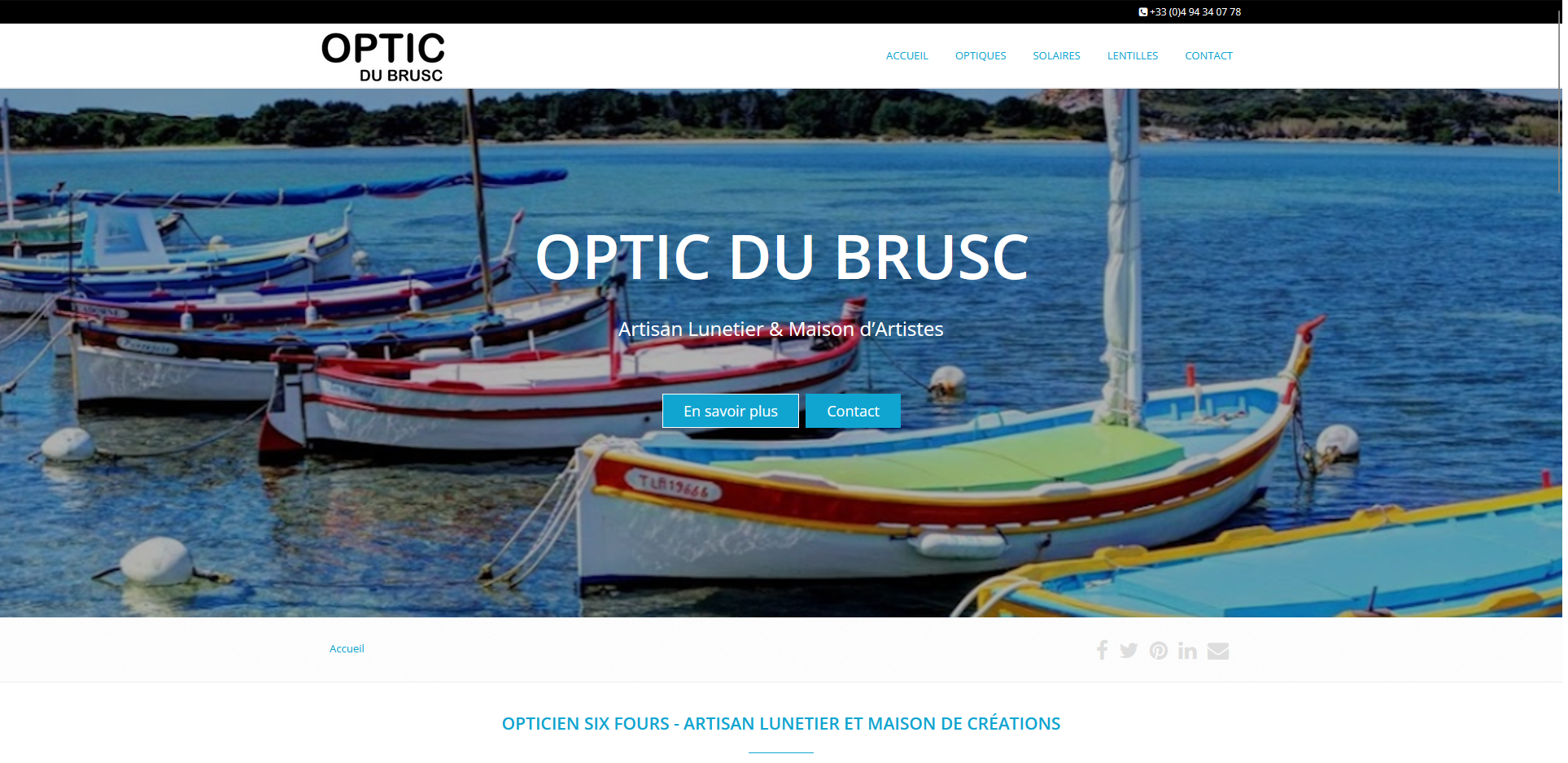 Création site internet Toulon Prime Optic du Brusc