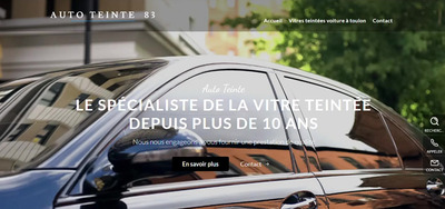 Auto Teinte 83 : vitres teintes sublimes par un site web sur-mesure sign Bexter